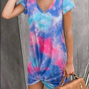 Women’s short sleeve Tie-Dyed T-Shirt Dress